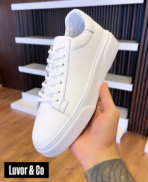 Boy Uzatan Sneakers / Özel Üretim %100 Gerçek İçi Dışı Hakiki Flother Deri / Orijinal Eva Taban